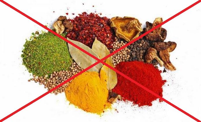 En cas d'ostéochondrose cervicale, il faut éviter d'utiliser des assaisonnements épicés.